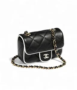 Chanel Клатч с цепью Black and White - фото 2