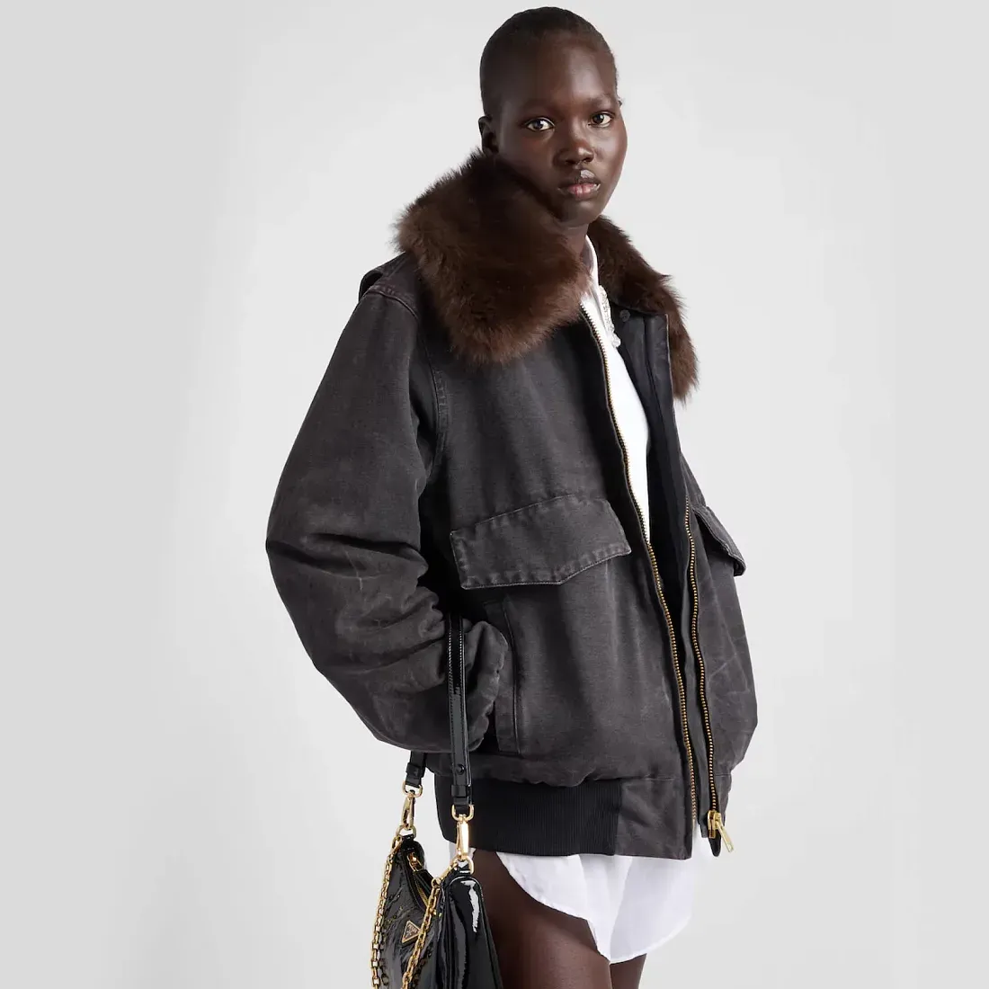 Prada Куртка-бомбер из канвы - фото 4