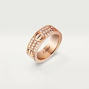 Cartier Кольцо Love с бриллиантовым паве и керамикой Pink Gold - фото 4