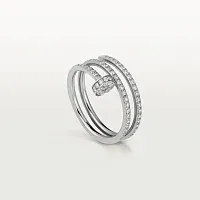Cartier Двойное кольцо с бриллиантовым паве Juste Un Clou White Gold - фото 1
