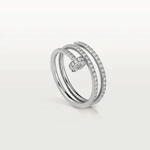 Cartier Двойное кольцо с бриллиантовым паве Juste Un Clou White Gold - фото 1