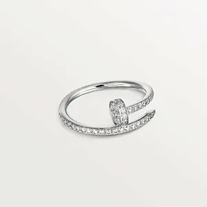 Cartier Кольцо Juste Un Clou маленькая модель с бриллиантовым паве White Gold - фото 1