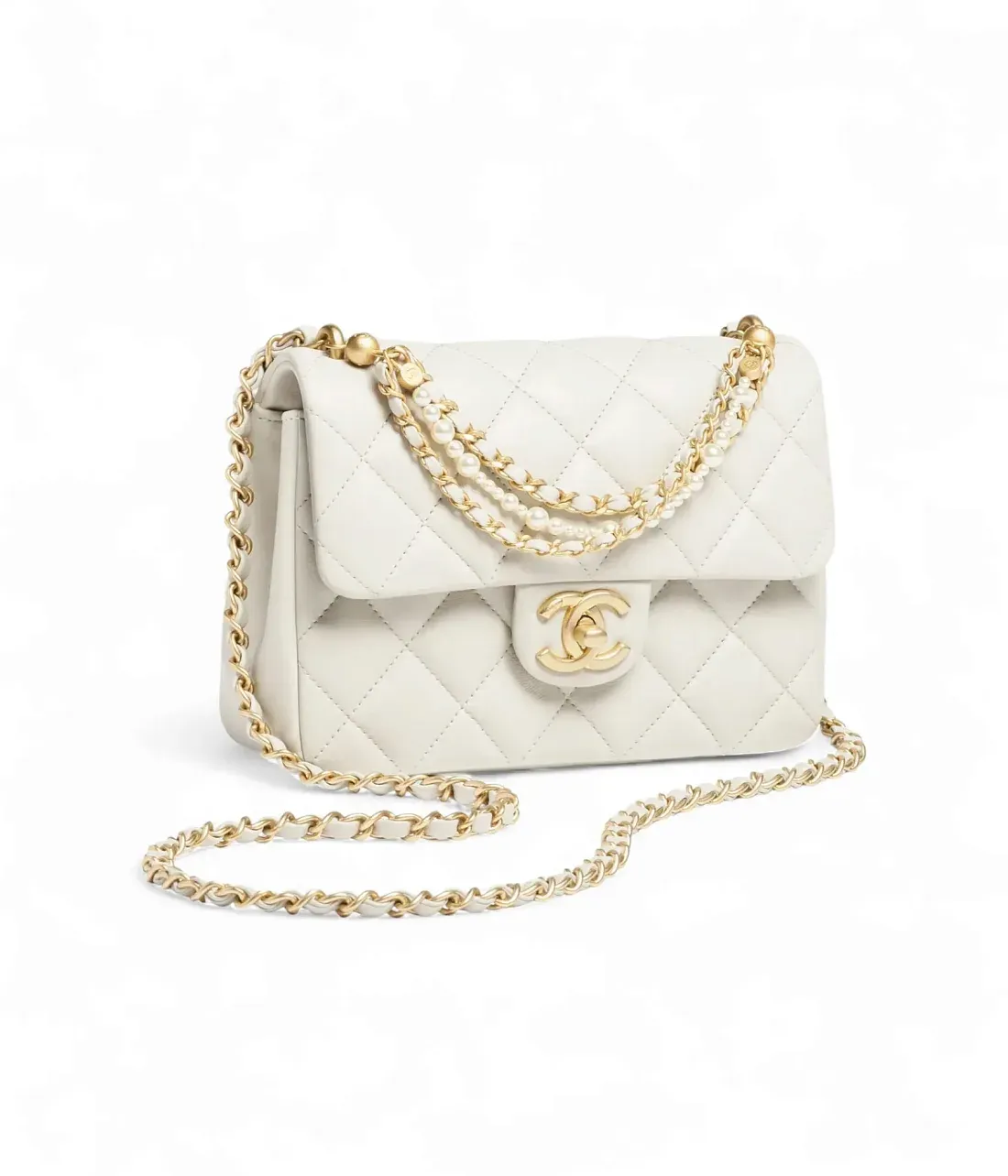 Chanel Мини-сумка Flap Light Grey - фото 2