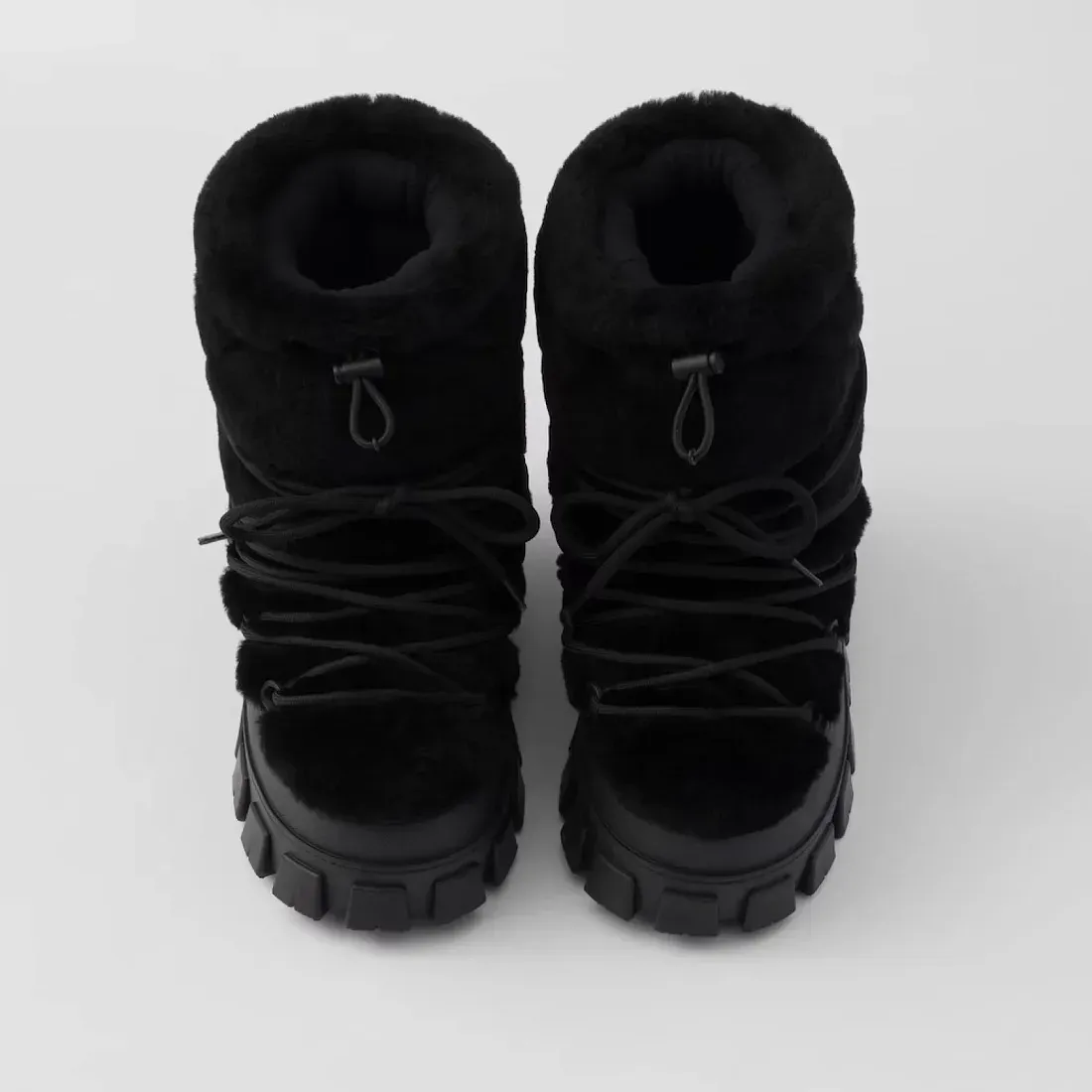 Prada Ботильоны apres-ski из овчины Black - фото 3