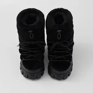 Prada Ботильоны apres-ski из овчины Black - фото 3