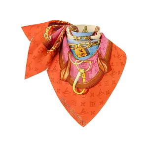 Louis Vuitton Платок-каре Flower And Straps 70 Orange - фото 3