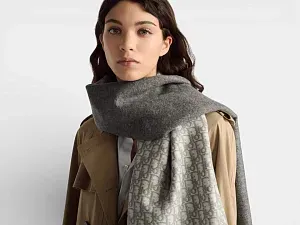 Dior Шарф Oblique Grey - фото 3