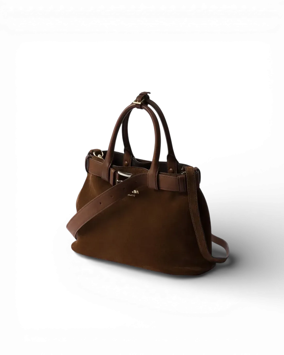 Prada Сумка Buckle medium suede with belt - фото 2