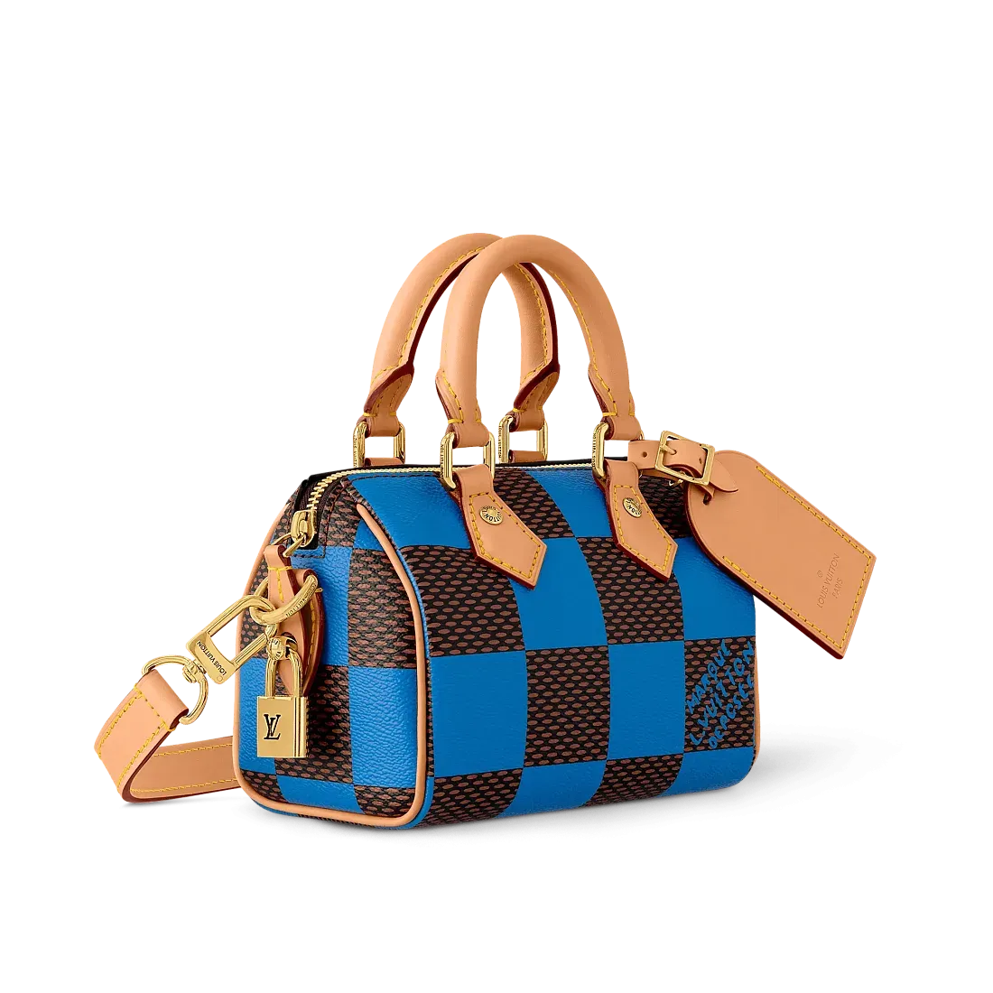 Louis Vuitton Сумка Speedy 18 Damier Pop с плечевым ремнем Blue - фото 2
