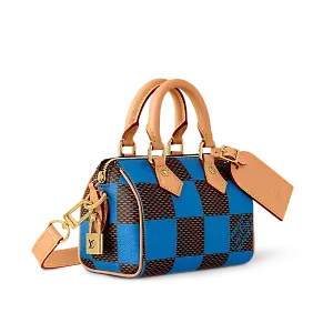 Louis Vuitton Сумка Speedy 18 Damier Pop с плечевым ремнем Blue - фото 2