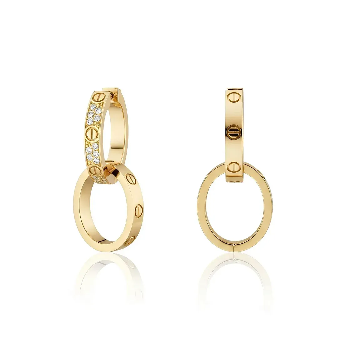 Cartier Серьги Love earrings, multiwear, half-paved Yellow Gold - фото 4