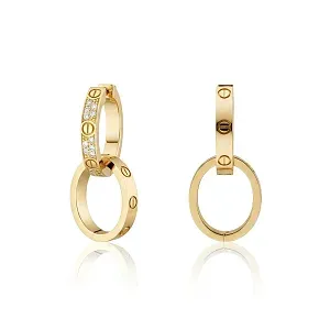 Cartier Серьги Love earrings, multiwear, half-paved Yellow Gold - фото 4