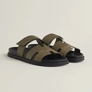 Hermès Сандалии Chypre Toundra / Noir - фото 1