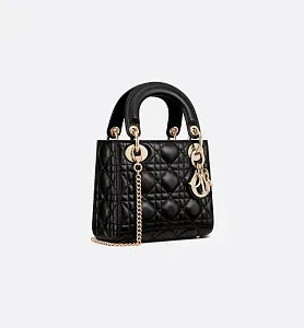 Dior Сумка Lady cannage lambskin мини-формата Black - фото 5