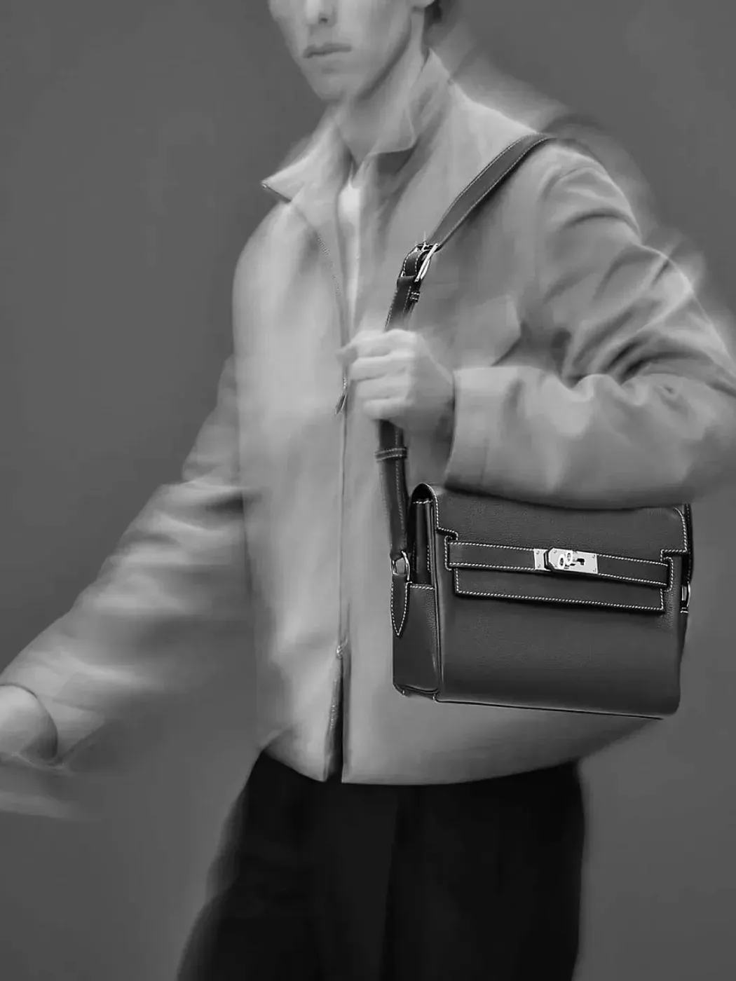Hermès Сумка Kelly Messenger PM Fauve Barenia Faubourg Palladium Hardware - фото 2