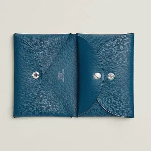 Hermès Кардхолдер Calvi Duo Deep Blue - фото 2