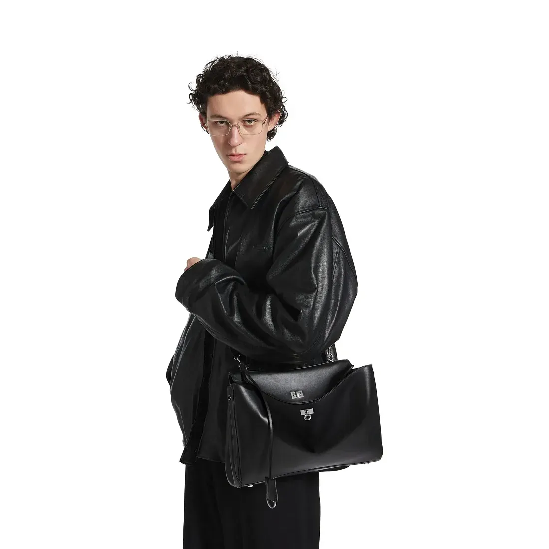 Balenciaga Cумка Rodeo среднего формата Men Black - фото 2