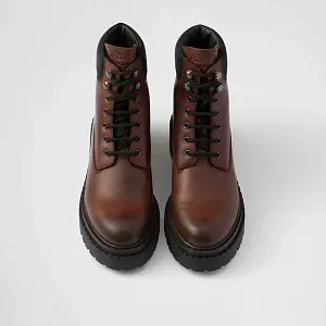 Prada Ботинки из кожи и Re-Nylon Ebony - фото 6