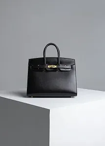 Hermès Сумка Birkin 25 Black Box Sellier Gold Hardware - фото 1