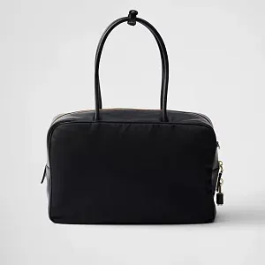 Prada Большая сумка с верхними ручками из Re-Nylon и кожи с замком - фото 4