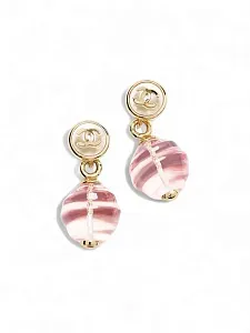 Chanel Серьги-клипсы с подвеской Gold, Pearly White and Pink - фото 2