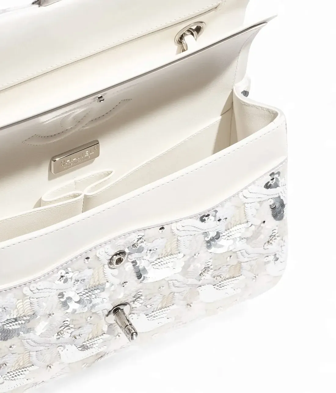 Chanel Классическая сумка 11.12 White/ Silver - фото 4