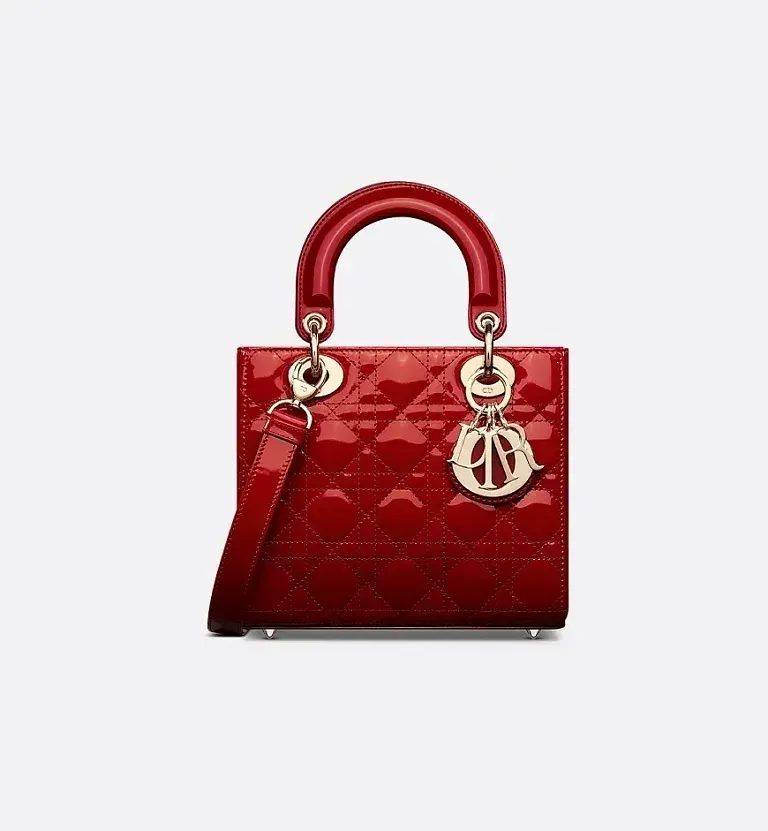 Сумка Lady маленького формата Dior Cherry Red - фото 1