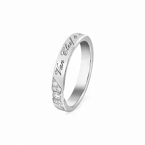 Van Cleef & Arpels Обручальное кольцо Toujours Signature Etoiles 3 мм Platinum - фото 1