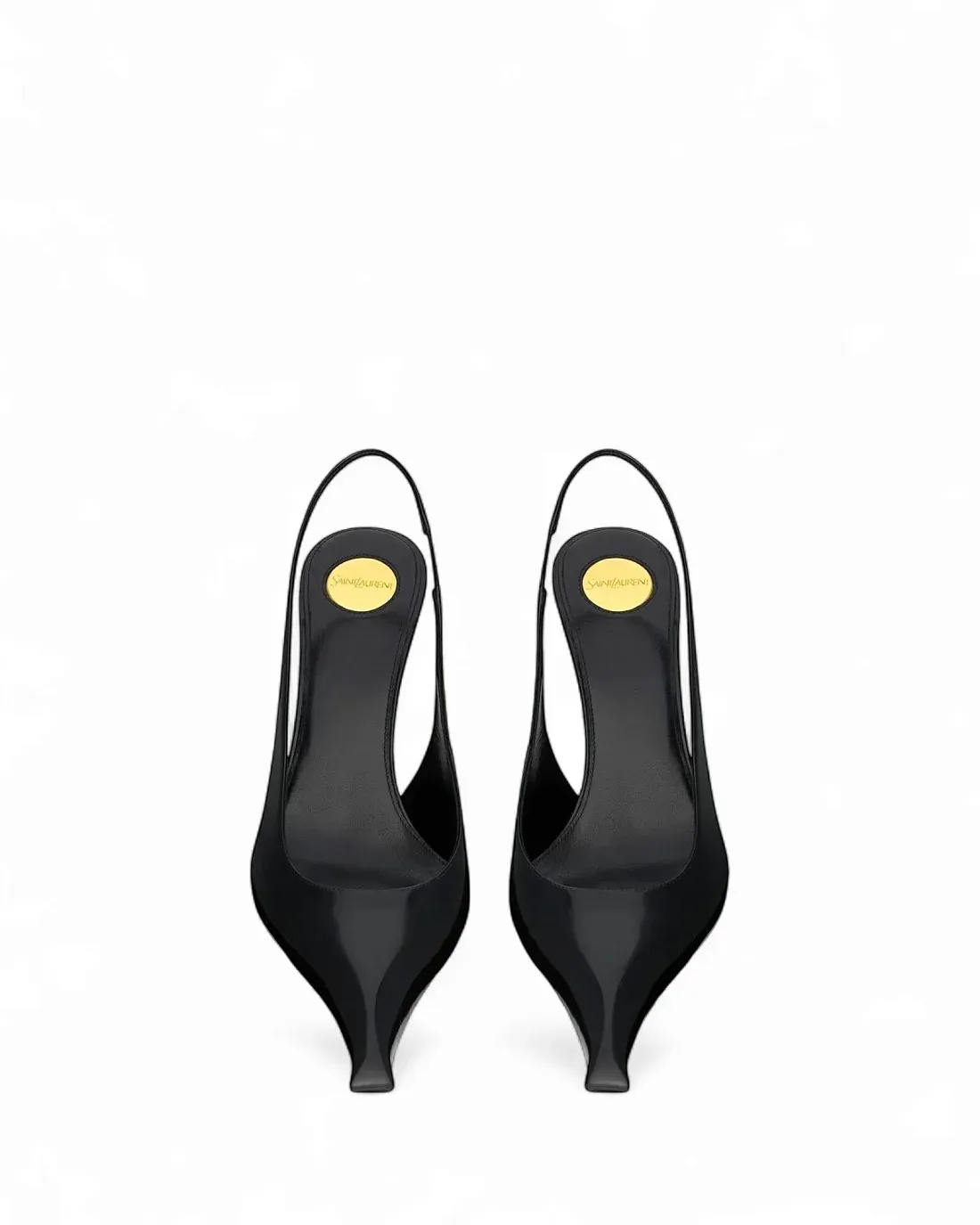 Saint Laurent Туфли-лодочки Miller из полированной кожи Noir - фото 2