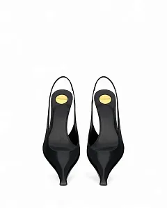 Saint Laurent Туфли-лодочки Miller из полированной кожи Noir - фото 2