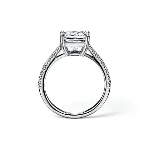 Tiffany & Co. Помолвочное кольцо Novo Princess-cut Engagement Ring with a Pave-set Diamond Band in Platinum - фото 5