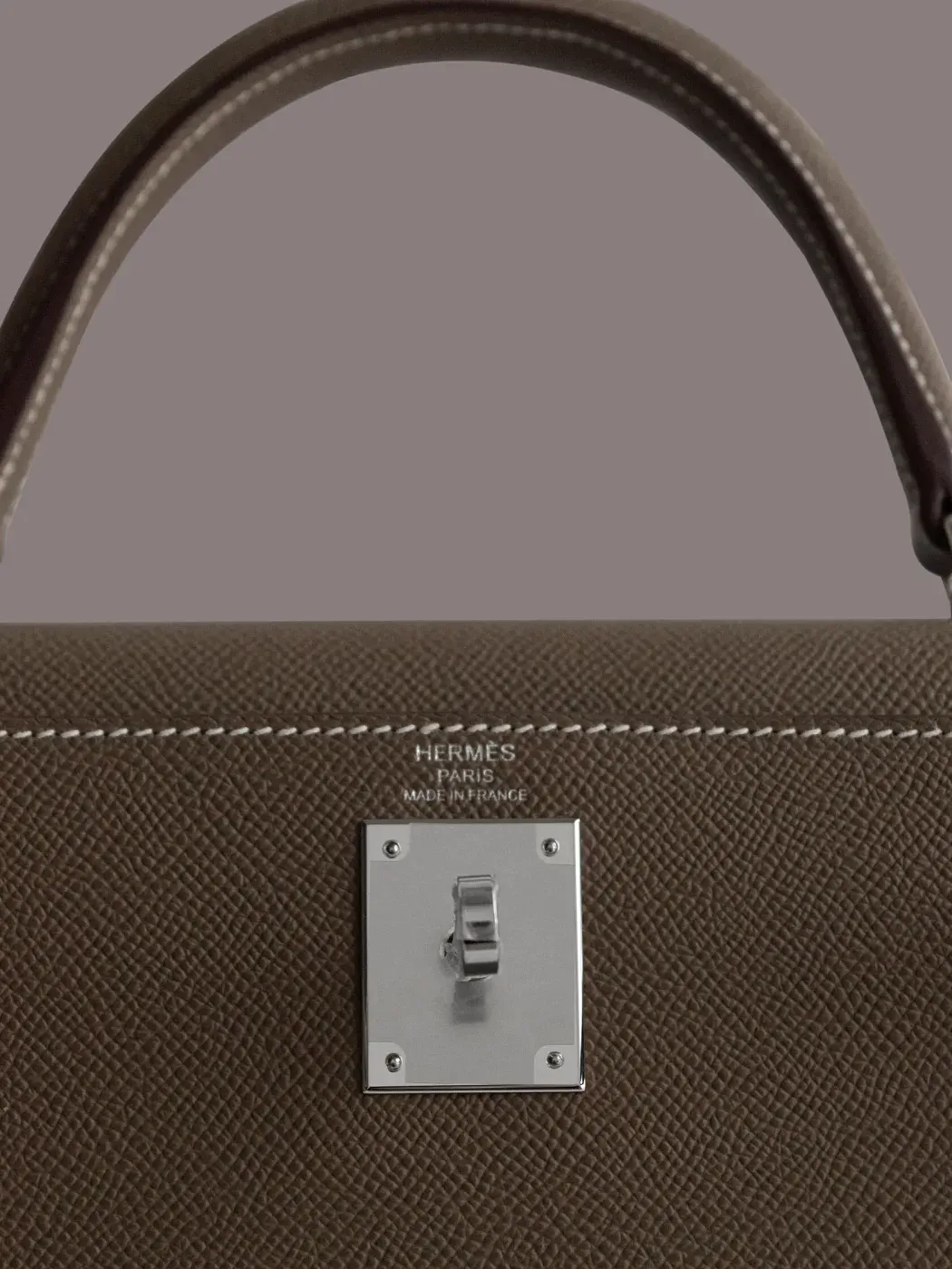 Hermès Cумка Sellier Kelly 28 Etoupe Epsom Palladium Hardware - фото 4