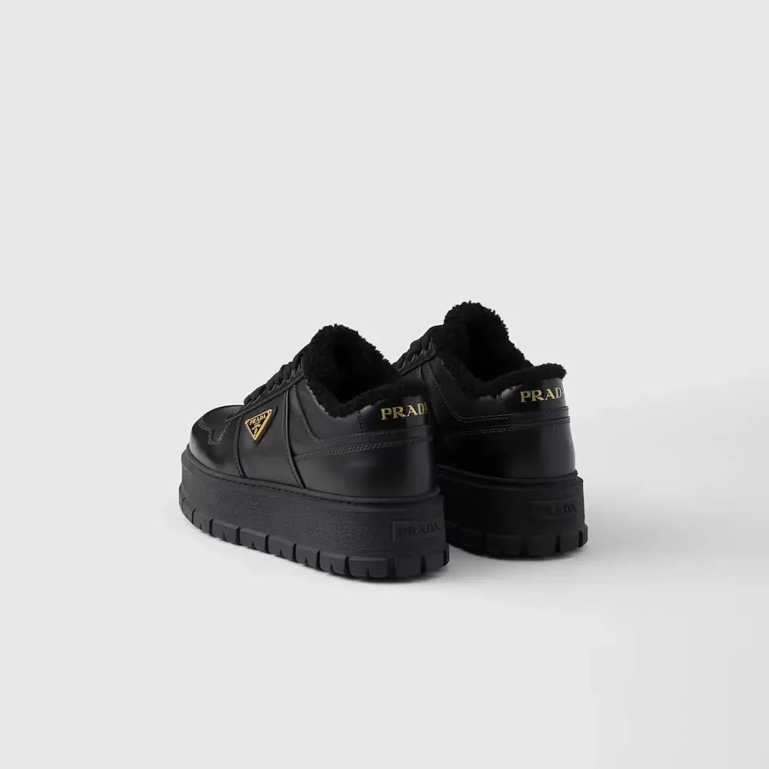 Prada Кожаные кроссовки Black - фото 4