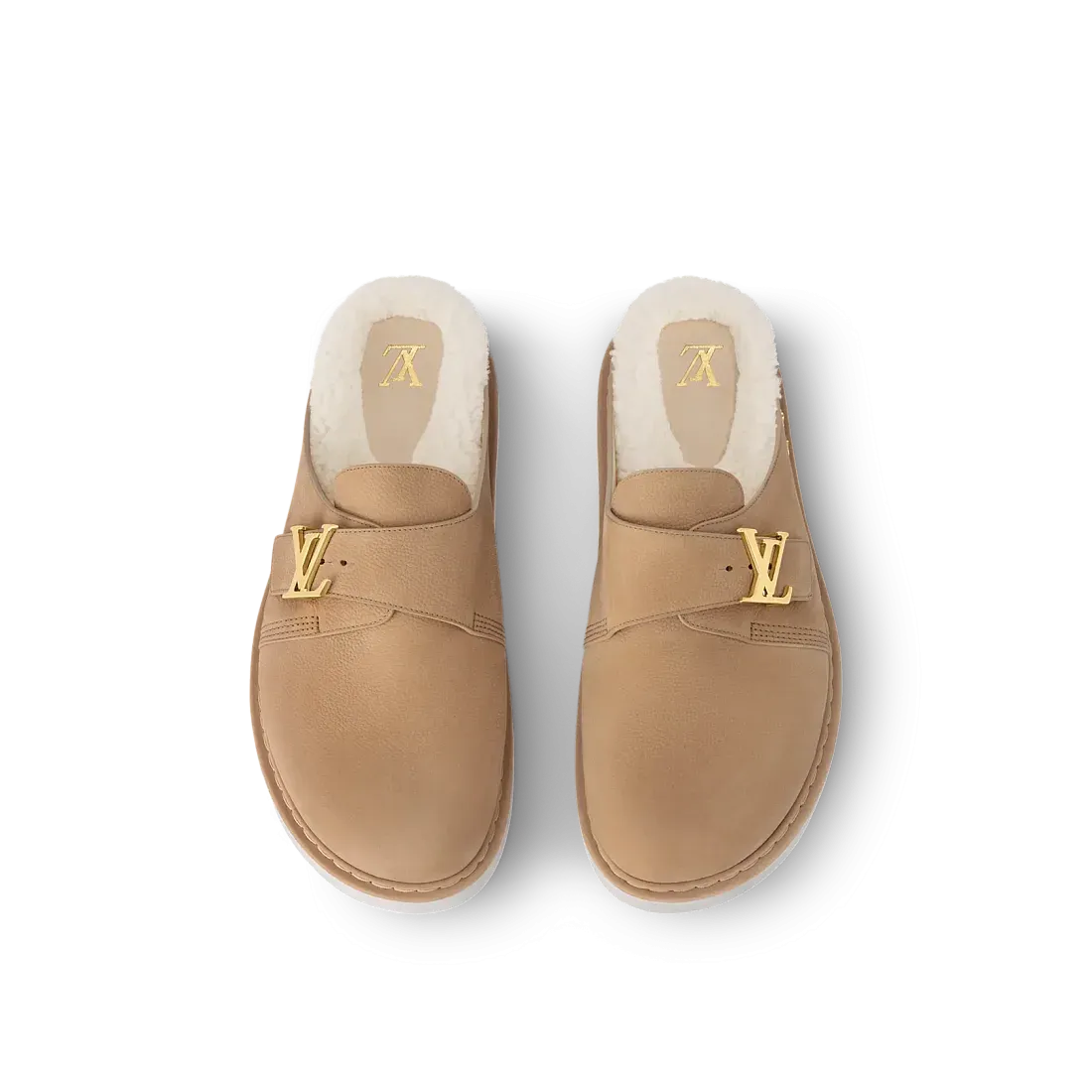 Louis Vuitton Мюли LV Easy Shearling Beige - фото 2