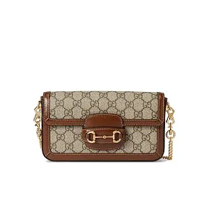 Gucci Мини-сумка Horsebit 1955 Beige / Ebony - фото 1