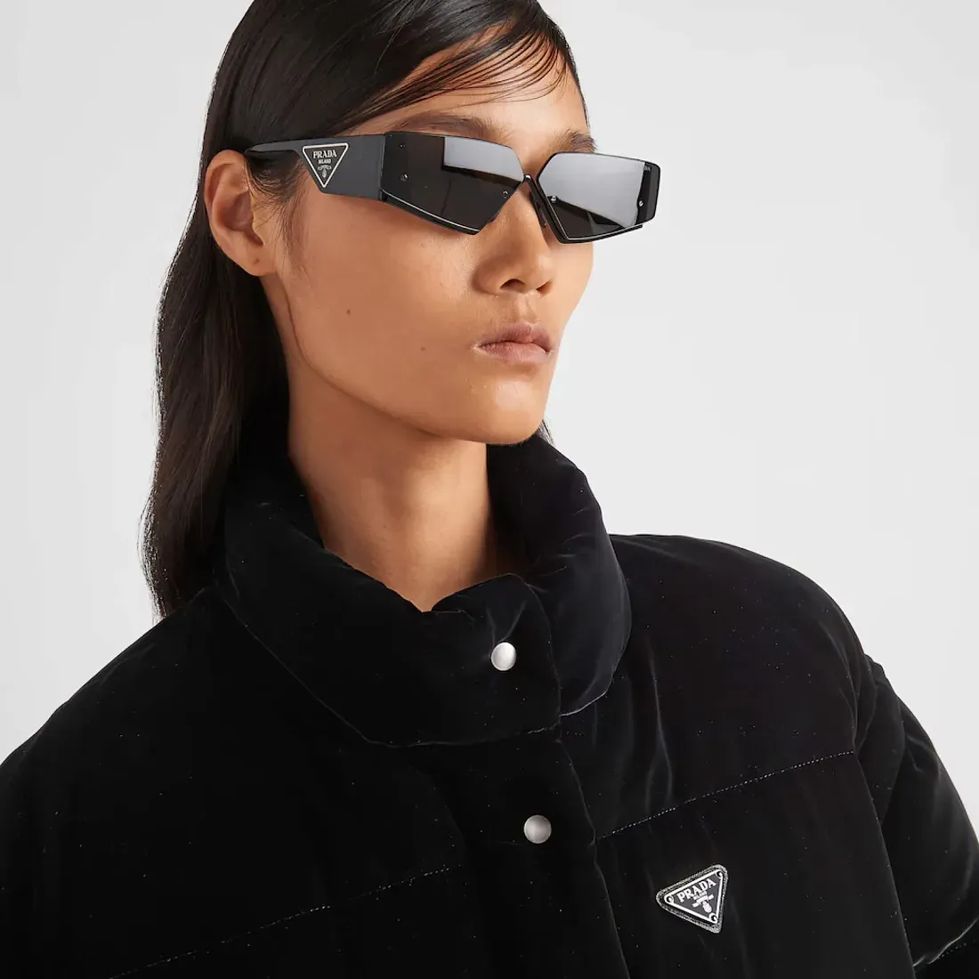 Prada Пуховик-трансформер из бархата - фото 3