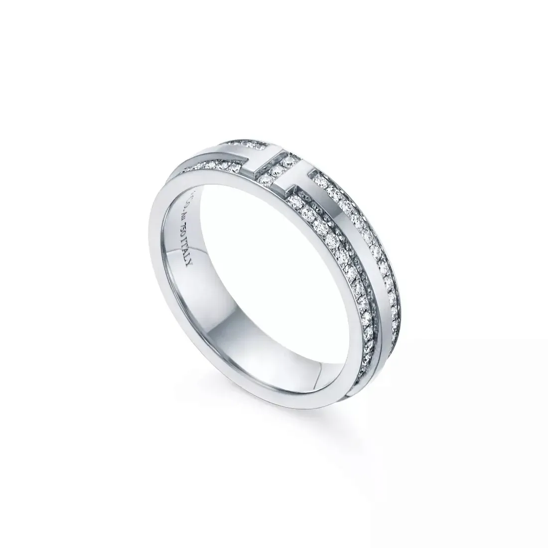 Tiffany & Co. Кольцо T Narrow Diamond Pave Ring Yellow Gold - фото 2