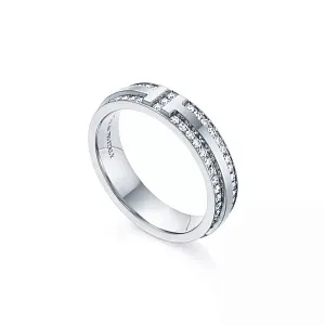 Tiffany & Co. Кольцо T Narrow Diamond Pave Ring Yellow Gold - фото 2