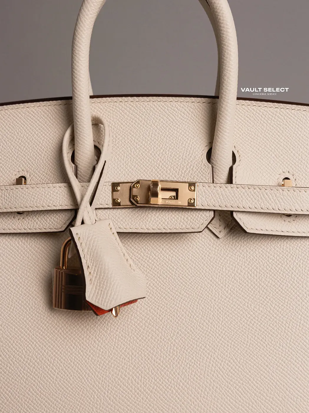 Hermès Сумка Birkin 25 Craie Orange Poppy HSS Epsom Gold Hardware - фото 4