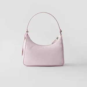 Prada Mини-сумка из Re-Nylon и сафьяновой кожи Re-Edition 2005 Alabaster Pink - фото 3