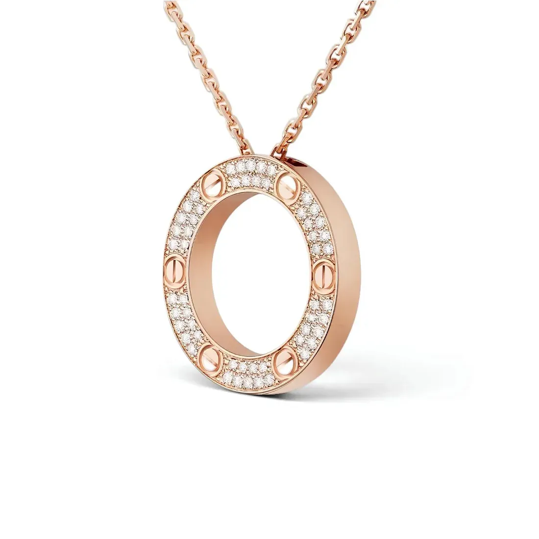 Cartier Колье Love, paved Men Rose Gold - фото 3