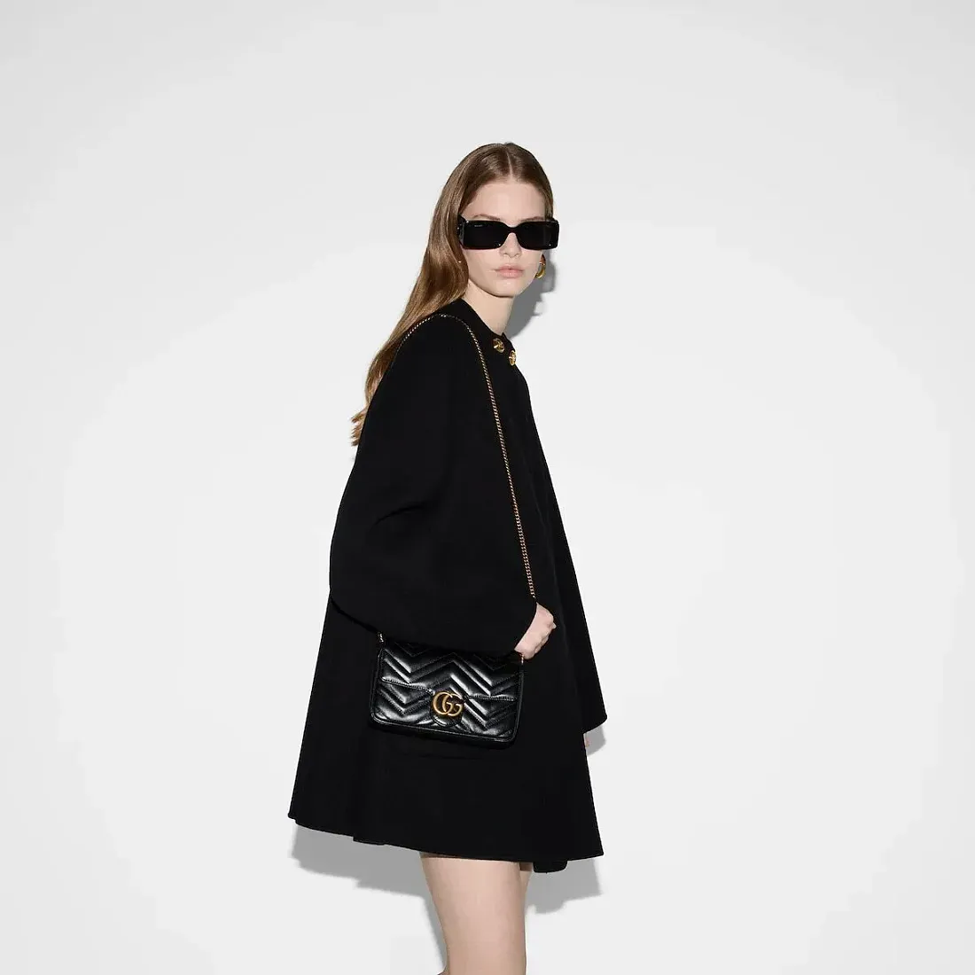 Gucci Мини-сумка GG Marmont Black - фото 2