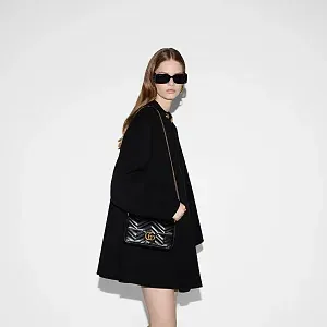 Gucci Мини-сумка GG Marmont Black - фото 2