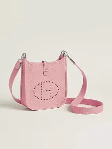 Hermès Сумка Evelyne 16 Rose Sakura Clemence Palladium Hardware - фото 2