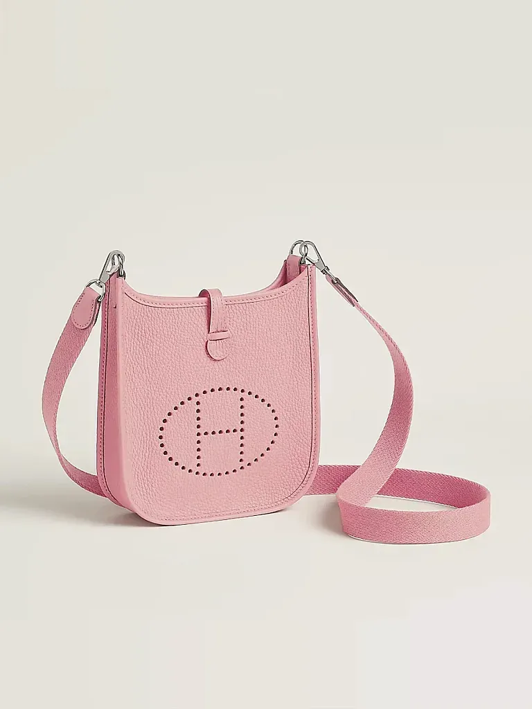 Сумка Hermes Evelyne 16 Rose Sakura Clemence Palladium Hardware - фото 2
