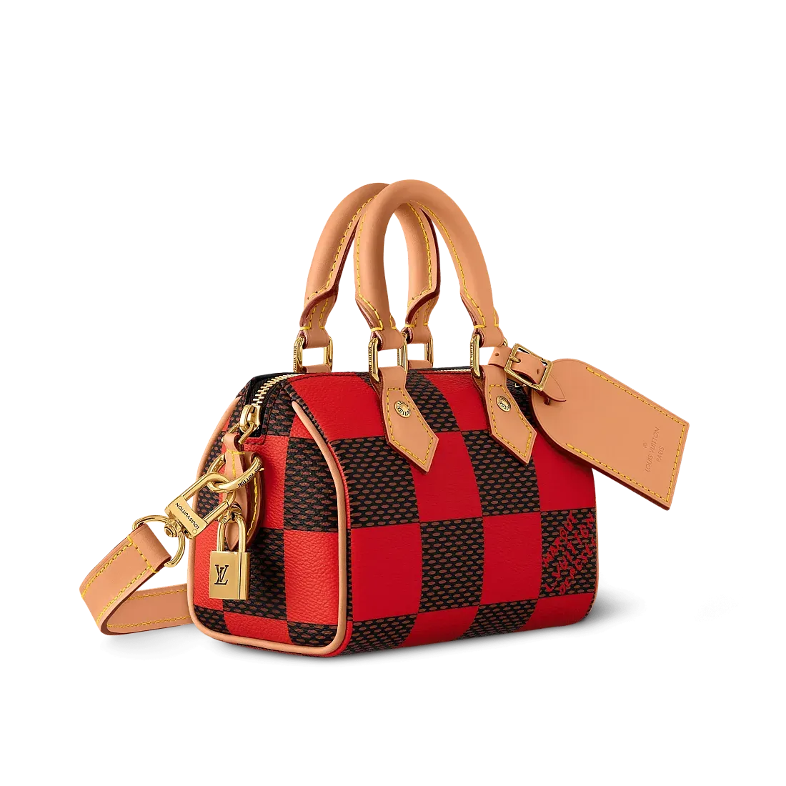 Louis Vuitton Сумка Speedy 18 Damier Pop с плечевым ремнем Red - фото 2