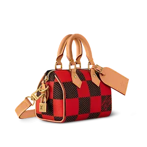 Louis Vuitton Сумка Speedy 18 Damier Pop с плечевым ремнем Red - фото 2