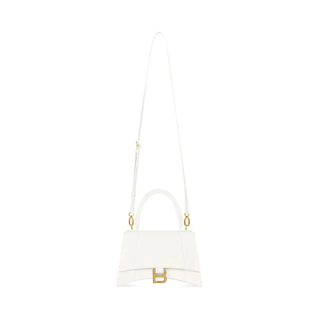 Balenciaga Сумка Hourglass Crocodile Embossed маленького формата White - фото 2