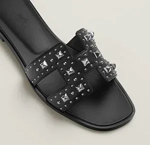 Hermès Сандалии Oran Black / White - фото 4