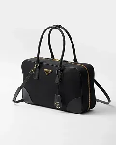 Prada Re-Edition 1978 средняя сумка из нейлона Re-Nylon и кожи Saffiano с двумя ручками Navy - фото 3